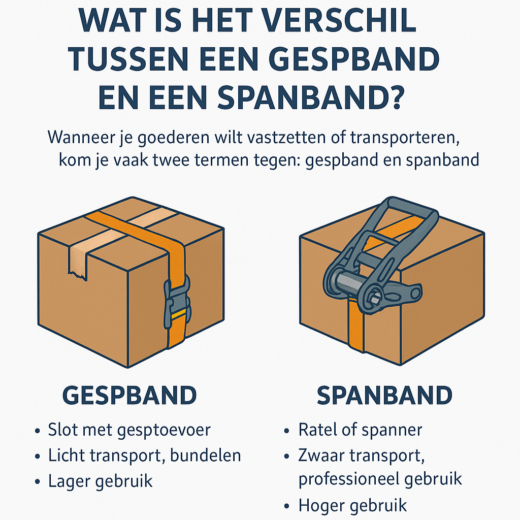 Wat is het verschil tussen een gespband en een spanband?